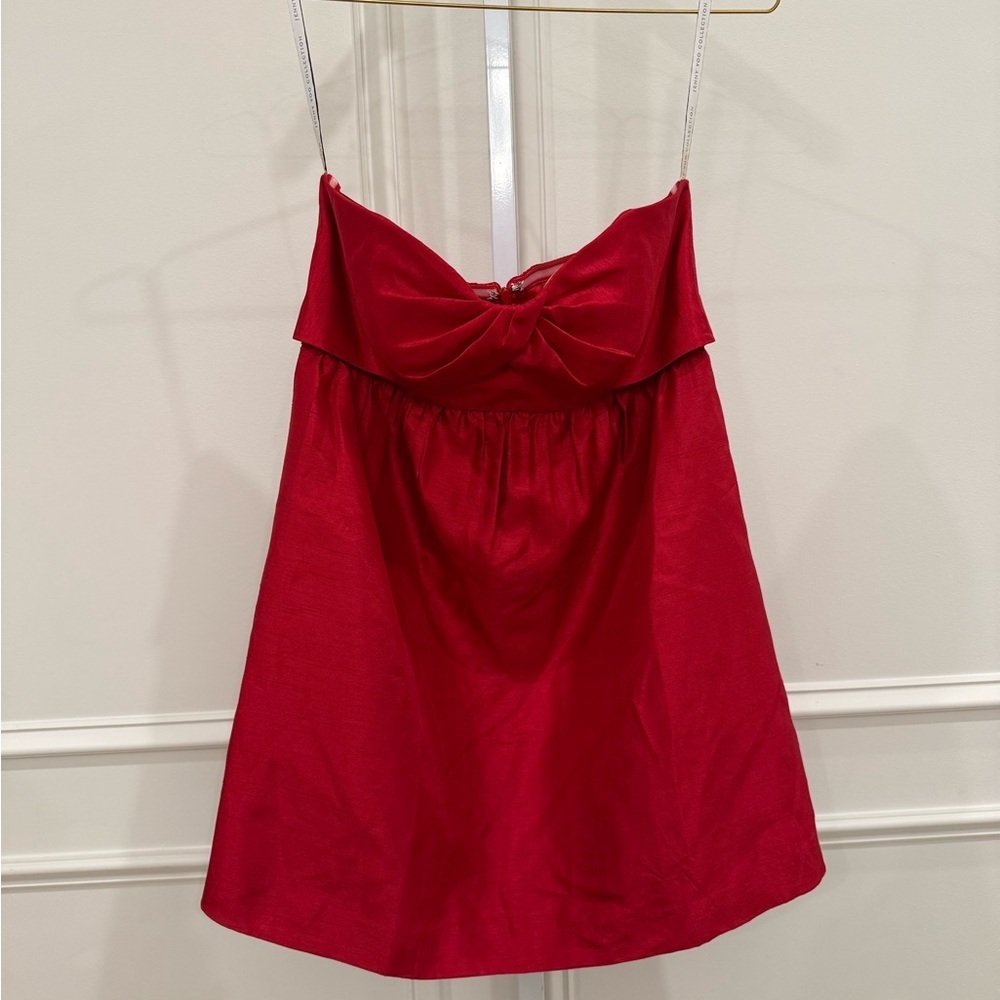 Jenny Yoo Strapless Red Dress